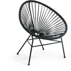 Kave Home - Fauteuil Samantha Noir - Noir