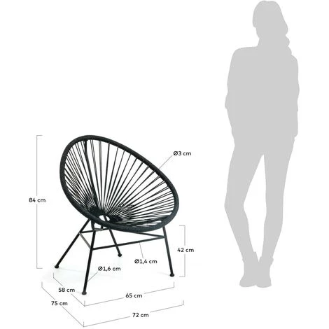 Kave Home - Fauteuil Samantha Noir - Noir 6 Kave Home - Fauteuil Samantha Noir - Noir – Image 4