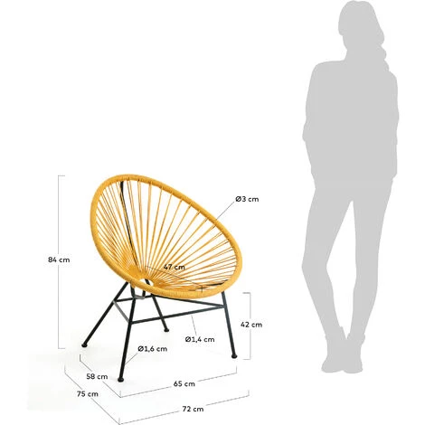 Kave Home - Fauteuil Samantha Moutarde - Moutarde 6 Kave Home - Fauteuil Samantha Moutarde - Moutarde – Image 4