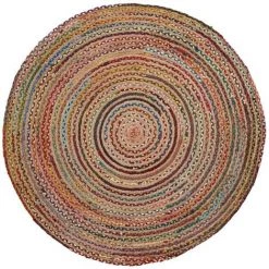 Kave Home - Tapis Saht Multicolore Rond Ø 100 Cm En Jute Naturel - Naturel
