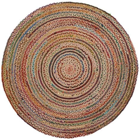 Kave Home - Tapis Saht Multicolore Rond Ø 100 Cm En Jute Naturel - Naturel 3 Kave Home - Tapis Saht Multicolore Rond Ø 100 Cm En Jute Naturel - Naturel