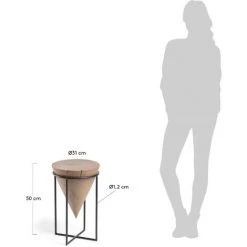 Kave Home - Table D'appoint Rawra En Bois D'acacia Massif Et Acier Ø 31 Cm - Naturel 7 Kave Home - Table D'appoint Rawra En Bois D'acacia Massif Et Acier Ø 31 Cm - Naturel -KAVE HOME Soldes 2022 12436467 3