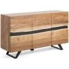 Kave Home - Buffet Uxia 148 X 85 Cm à 3 Portes En Bois Massif D'acacia Et Pieds En Acier Noir - Naturel 1 Kave Home - Buffet Uxia 148 X 85 Cm à 3 Portes En Bois Massif D'acacia Et Pieds En Acier Noir - Naturel -KAVE HOME Soldes 2022 12436484 1