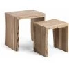 Kave Home - Lot De 2 Tables D'appoint Gigognes Zuleika En Bois Massif D'acacia 50 X 42 Cm / 34 X 42 Cm - Naturel -KAVE HOME Soldes 2022 12436487 1