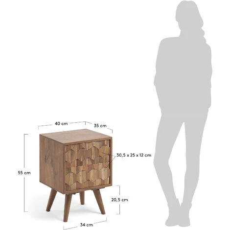 Kave Home - Table De Chevet Khaleesi En Acacia Massif 40 X 55 Cm - Naturel 6 Kave Home - Table De Chevet Khaleesi En Acacia Massif 40 X 55 Cm - Naturel – Image 4