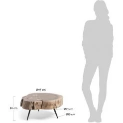 Kave Home - Table D'appoint Eider En Acacia Massif Et Pieds En Acier Noir Ø 49 X 47 Cm - Naturel 7 Kave Home - Table D'appoint Eider En Acacia Massif Et Pieds En Acier Noir Ø 49 X 47 Cm - Naturel -KAVE HOME Soldes 2022 12436491 3