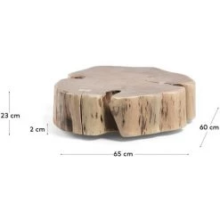Kave Home - Table Basse Essi à Roulettes En Acacia Massif Ø 65 X 60 Cm - Naturel -KAVE HOME Soldes 2022 12436494 3