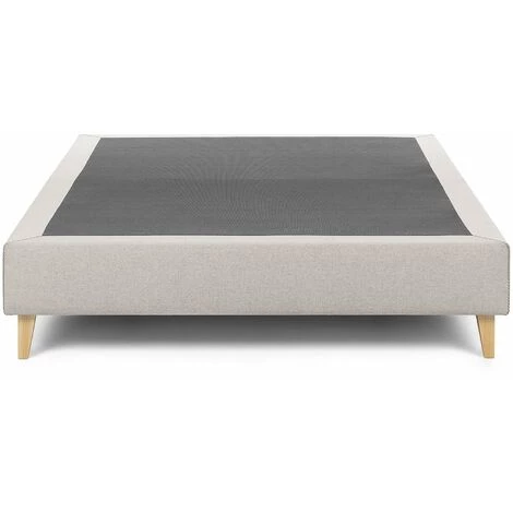Kave Home - Base De Lit Nikos Beige 150 X 190 Cm Avec Structure En Bois De Hêtre Et Fibre En Tissu Avec Traitement Anti-tâches 3 Kave Home - Base De Lit Nikos Beige 150 X 190 Cm Avec Structure En Bois De Hêtre Et Fibre En Tissu Avec Traitement Anti-tâches
