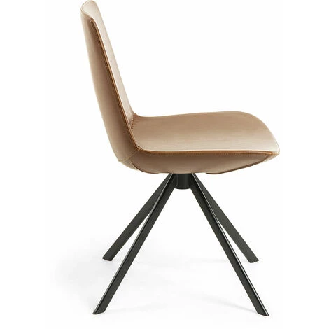 Kave Home - Chaise Zeva Marron Et Acier Noir - Marron 4 Kave Home - Chaise Zeva Marron Et Acier Noir - Marron – Image 2