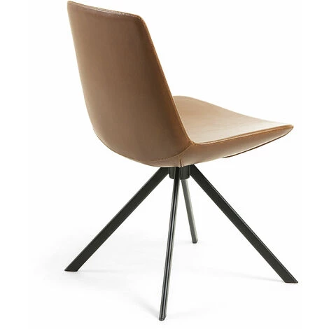 Kave Home - Chaise Zeva Marron Et Acier Noir - Marron 5 Kave Home - Chaise Zeva Marron Et Acier Noir - Marron – Image 3