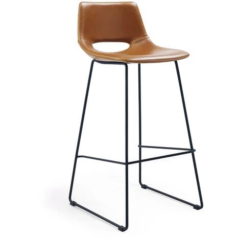 Kave Home - Tabouret Zahara En Polyuréthane Marron Hauteur 76 Cm - Marron 3 Kave Home - Tabouret Zahara En Polyuréthane Marron Hauteur 76 Cm - Marron