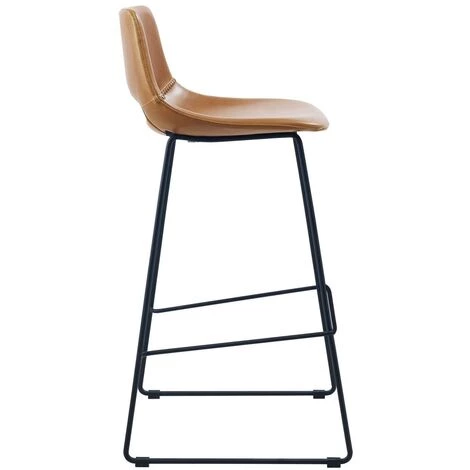 Kave Home - Tabouret Zahara En Polyuréthane Marron Hauteur 76 Cm - Marron 4 Kave Home - Tabouret Zahara En Polyuréthane Marron Hauteur 76 Cm - Marron – Image 2