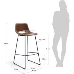 Kave Home - Tabouret Zahara En Polyuréthane Marron Hauteur 76 Cm - Marron 11 Kave Home - Tabouret Zahara En Polyuréthane Marron Hauteur 76 Cm - Marron -KAVE HOME Soldes 2022 12436527 5