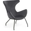 Kave Home - Fauteuil Chleo En Velours Gris Et Pieds En Acier Finition Noire - Gris -KAVE HOME Soldes 2022 12436530 1