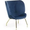 Kave Home - Fauteuil Violet Velours Bleu Et Pieds En Acier Finition Dorée - Bleu 2 Kave Home - Fauteuil Violet Velours Bleu Et Pieds En Acier Finition Dorée - Bleu -KAVE HOME Soldes 2022 12436532 1