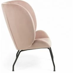 Kave Home - Fauteuil Violet En Velours Rose Et Pieds En Acier Finition Noire - Rose -KAVE HOME Soldes 2022 12436534 2