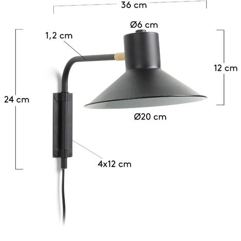 Kave Home - Applique Aria Petit Noir - Noir 5 Kave Home - Applique Aria Petit Noir - Noir – Image 3