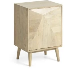 Kave Home - Table De Chevet Sarah 42 X 60 Cm Avec Porte En Bois Massif De Manguier - Naturel