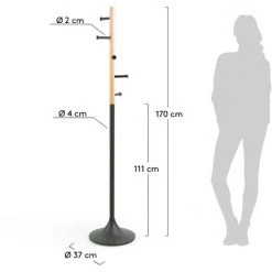 Kave Home - Porte-manteaux Chenai 170 Cm - Noir -KAVE HOME Soldes 2022 12436605 3