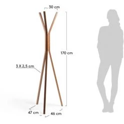 Kave Home - Porte-manteaux Chelsey 170 Cm En Bois Massif De Noyer - Naturel 7 Kave Home - Porte-manteaux Chelsey 170 Cm En Bois Massif De Noyer - Naturel -KAVE HOME Soldes 2022 12436606 3