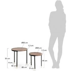 Kave Home - Lot De 2 Tables D'appoint Anabel Ø 50 / Ø 38 Cm - Naturel 9 Kave Home - Lot De 2 Tables D'appoint Anabel Ø 50 / Ø 38 Cm - Naturel -KAVE HOME Soldes 2022 12436611 4