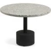 Kave Home - Table D'appoint Delano En Terrazzo Gris Et Pieds En Acier Noir Ø 40 Cm - Gris -KAVE HOME Soldes 2022 12436636 1