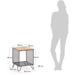 Kave Home - Table D'appoint Aida En Bois De Manguier Massif Et Structure En Acier Noir 38 X 38 Cm - Noir -KAVE HOME Soldes 2022 12436738 4