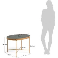 Kave Home - Table D'appoint Marlet Ø 45 X 63 Cm Doré - Noir -KAVE HOME Soldes 2022 12436787 3