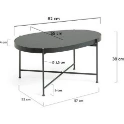 Kave Home - Table Basse Marlet Verre Teinté Noir Et Structure En Acier 82 X 55 Cm - Noir 7 Kave Home - Table Basse Marlet Verre Teinté Noir Et Structure En Acier 82 X 55 Cm - Noir -KAVE HOME Soldes 2022 12436788 3