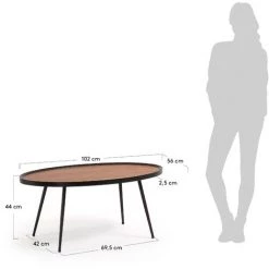 Kave Home - Table Basse Kinsley En Contreplaqué De Noyer Et Structure En Acier Noir 102 X 56 Cm - Noir 7 Kave Home - Table Basse Kinsley En Contreplaqué De Noyer Et Structure En Acier Noir 102 X 56 Cm - Noir -KAVE HOME Soldes 2022 12436924 3