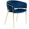 Kave Home - Chaise Runnie Velours Bleu Et Pieds En Acier Doré - Bleu 2 Kave Home - Chaise Runnie Velours Bleu Et Pieds En Acier Doré - Bleu -KAVE HOME Soldes 2022 12436931 1
