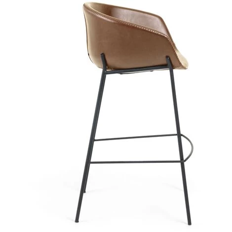Kave Home - Tabouret De Bar Yvette En Polyuréthane Marron Hauteur 74 Cm - Marron 4 Kave Home - Tabouret De Bar Yvette En Polyuréthane Marron Hauteur 74 Cm - Marron – Image 2
