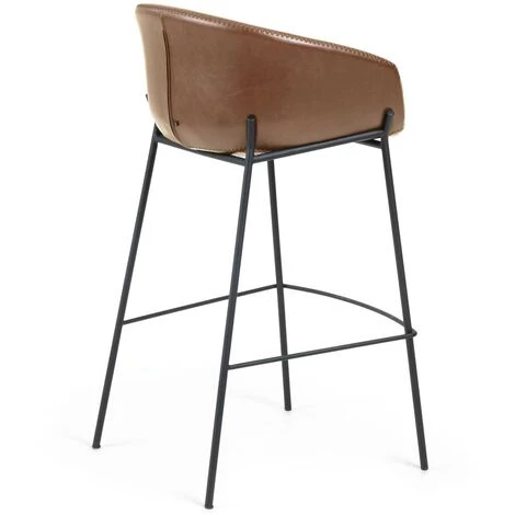 Kave Home - Tabouret De Bar Yvette En Polyuréthane Marron Hauteur 74 Cm - Marron 5 Kave Home - Tabouret De Bar Yvette En Polyuréthane Marron Hauteur 74 Cm - Marron – Image 3