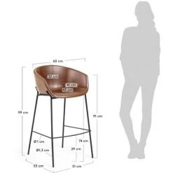 Kave Home - Tabouret De Bar Yvette En Polyuréthane Marron Hauteur 74 Cm - Marron 11 Kave Home - Tabouret De Bar Yvette En Polyuréthane Marron Hauteur 74 Cm - Marron -KAVE HOME Soldes 2022 12436994 5