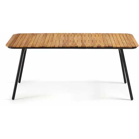 Kave Home - Table Soumaya 180 X 90 Cm En Acacia Massif Et Acier Noir FSC 100% - Naturel 4 Kave Home - Table Soumaya 180 X 90 Cm En Acacia Massif Et Acier Noir FSC 100% - Naturel – Image 2