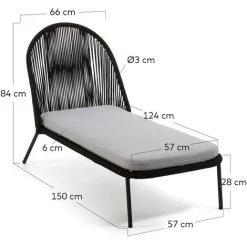 Kave Home - Chaise Longue Shann - Noir 9 Kave Home - Chaise Longue Shann - Noir -KAVE HOME Soldes 2022 12437006 4