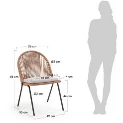 Kave Home - Chaise Shann En Corde Beige Et Pieds En Acier Galvanisé - Beige 11 Kave Home - Chaise Shann En Corde Beige Et Pieds En Acier Galvanisé - Beige -KAVE HOME Soldes 2022 12437010 5