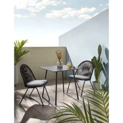 Kave Home - Table Mathis Fibrociment Avec Pieds En Acier Finition Noire 75 X 75 Cm - Noir 8 Kave Home - Table Mathis Fibrociment Avec Pieds En Acier Finition Noire 75 X 75 Cm - Noir -KAVE HOME Soldes 2022 12437012 3