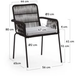 Kave Home - Chaise Samanta En Corde Noire Et Pieds En Acier Galvanisé - Noir 11 Kave Home - Chaise Samanta En Corde Noire Et Pieds En Acier Galvanisé - Noir -KAVE HOME Soldes 2022 12437014 5