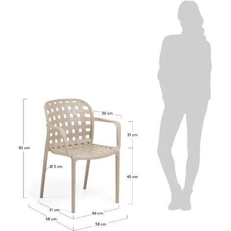 Kave Home - Chaise Isa Beige - Beige 6 Kave Home - Chaise Isa Beige - Beige – Image 4