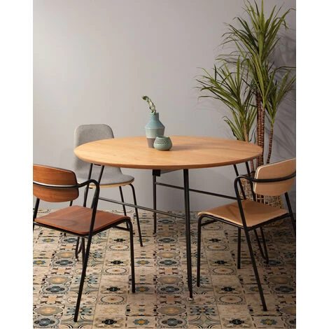 Kave Home - Chaise De Salle à Manger Canele Gris Clair En Contreplaqué De Chêne Naturel Et Pieds En Acier Noir - Gris 6 Kave Home - Chaise De Salle à Manger Canele Gris Clair En Contreplaqué De Chêne Naturel Et Pieds En Acier Noir - Gris – Image 4