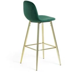 Kave Home - Tabouret De Bar Nolite Vert Foncé 75 Cm Avec Dossier En Velours Et Pieds En Acier En Dorée - Vert 9 Kave Home - Tabouret De Bar Nolite Vert Foncé 75 Cm Avec Dossier En Velours Et Pieds En Acier En Dorée - Vert -KAVE HOME Soldes 2022 12437128 3