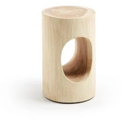 Kave Home - Table D'appoint Halker En Bois De Mungur Massif Ø 30 Cm - Naturel