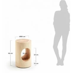 Kave Home - Table D'appoint Halker En Bois De Mungur Massif Ø 30 Cm - Naturel -KAVE HOME Soldes 2022 12437140 3