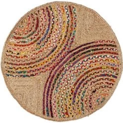 Kave Home - Tapis Rond Graciela En Jute Et Coton Multicolore Ø 100 Cm - Multicolore