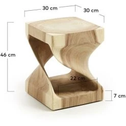 Kave Home - Table D'appoint Hakon En Bois Massif De Mungur Et Intérieur Sculpté 30 X 30 Cm - Naturel 7 Kave Home - Table D'appoint Hakon En Bois Massif De Mungur Et Intérieur Sculpté 30 X 30 Cm - Naturel -KAVE HOME Soldes 2022 12437166 3