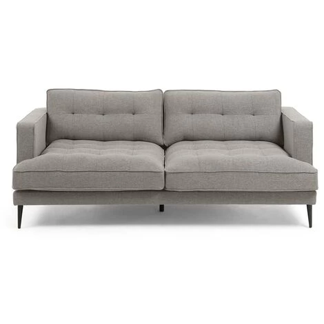 Kave Home - Canapé Tanya 3 Places Gris Clair Avec Accoudoirs Et Pieds En Acier Noir - Gris 4 Kave Home - Canapé Tanya 3 Places Gris Clair Avec Accoudoirs Et Pieds En Acier Noir - Gris – Image 2