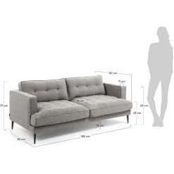 Kave Home - Canapé Tanya 3 Places Gris Clair Avec Accoudoirs Et Pieds En Acier Noir - Gris 9 Kave Home - Canapé Tanya 3 Places Gris Clair Avec Accoudoirs Et Pieds En Acier Noir - Gris -KAVE HOME Soldes 2022 12437201 4