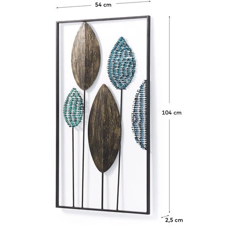 Kave Home - Panneau Mural Leaves Multicolore Rectangulaire 54 X 104 Cm En Acier - Multicolore 4 Kave Home - Panneau Mural Leaves Multicolore Rectangulaire 54 X 104 Cm En Acier - Multicolore – Image 2