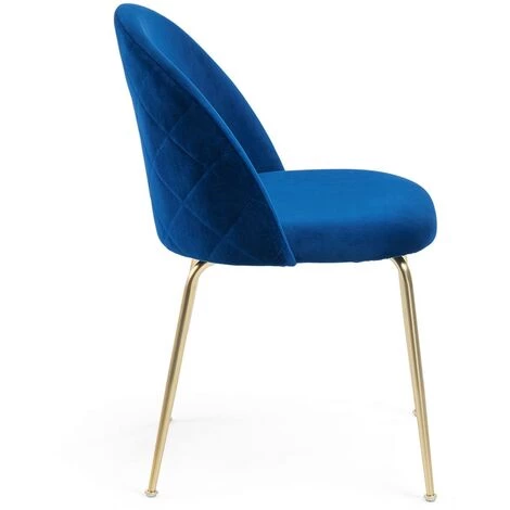 Kave Home - Chaise Ivonne Velours Bleu - Bleu 4 Kave Home - Chaise Ivonne Velours Bleu - Bleu – Image 2